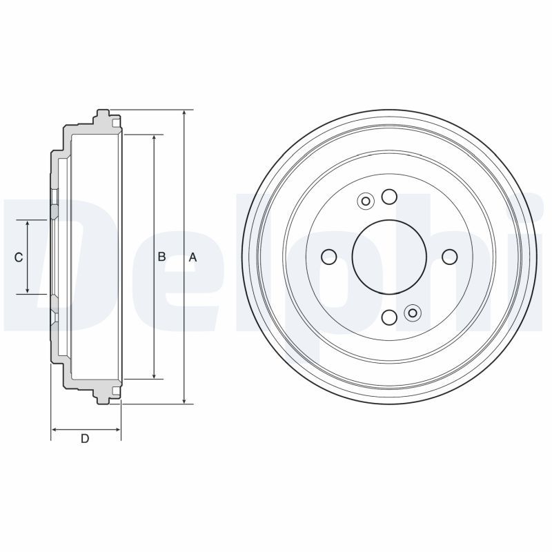 DEL-BF580 Fren Kampana Arka  243.2-4  (Hyundai Accent Era 06/ / I10 11/ /  I20 08/ / Kia  Rio 05/)