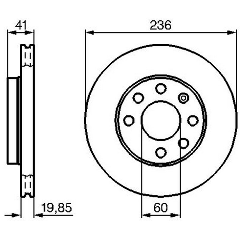 MGA-50121 Fren Diski On Havali Opel Astra F Corsa B Combo B Vectra A 236×20 Mm