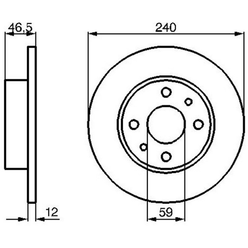 BOS-0986478353 Fren Diski On Duz 240 Mm ( Fiat Uno Albea )