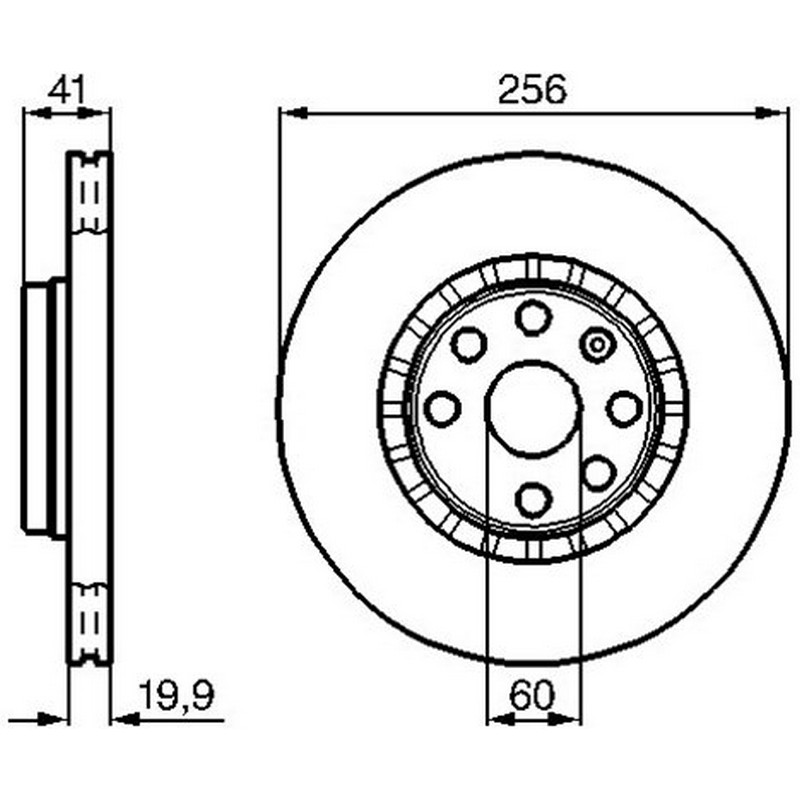 WBD1175 Fren Diski On Havali 4 Bjn 255,85x19,9x60x41 Opel Corsa B 1.6i 16v 1993-2000/ Astra F 1.8 1991-1998/ Tigra A 1.4 1994-2000/ Tigra A 1.6 16v 1994-2000/