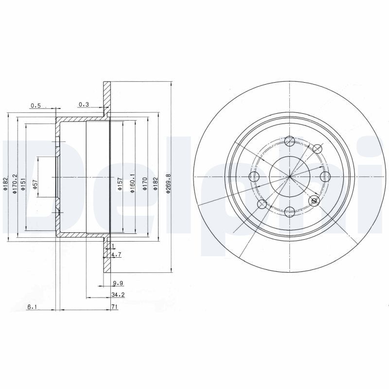MGA-50634 Fren Disk Arka Duz 270-4 ( Opel  Vectra A 2.0 16v 88 - 95 )4wd