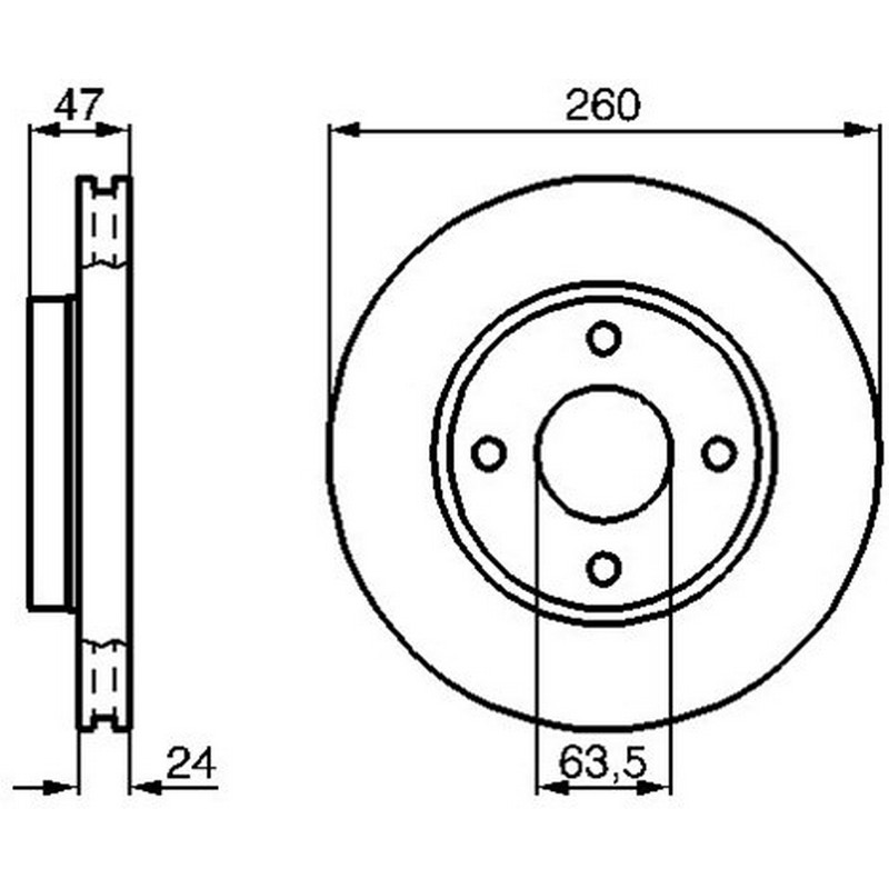 WBD1047 Fren Diski On Havali 4 Bjn 260x24x63,5x47 Ford Mondeo Ii 1.6i 16v 1996-2000 / Mondeo Ii 1.8i 16v 1996-2000 / Mondeo Ii 2.0i 16v 1996-2000