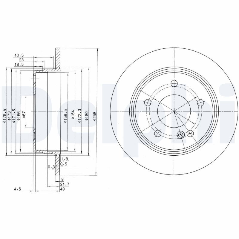 DEL-BG2761 Fren Diski Arka Mercedes W124-W201-W202 Takim