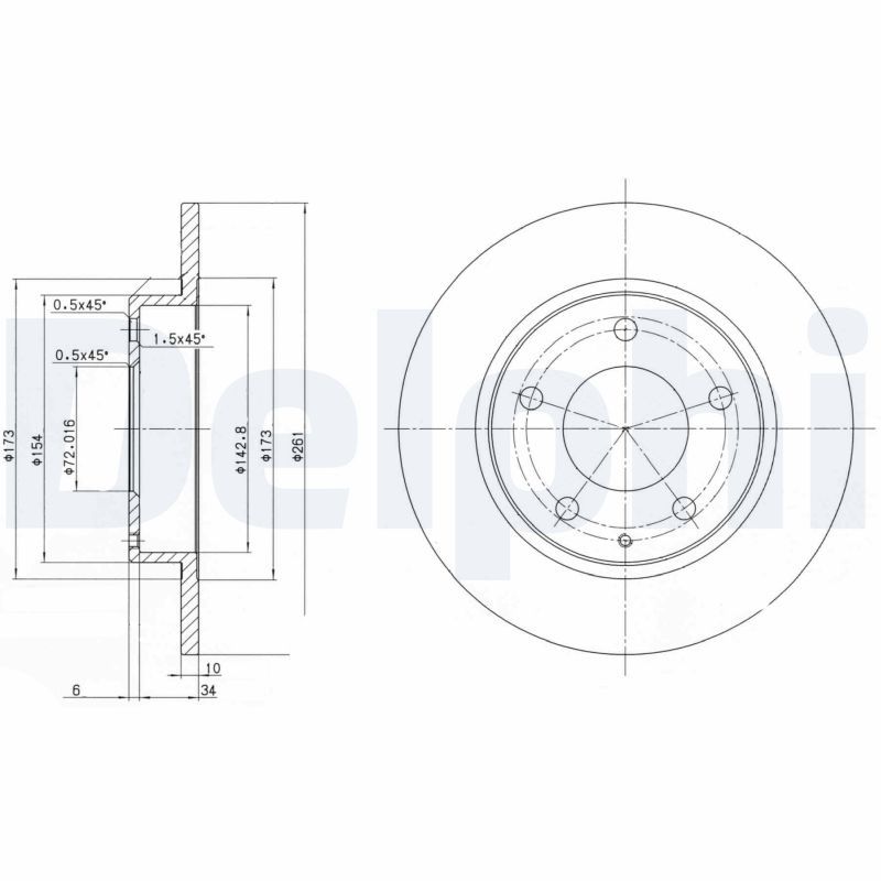 BRE-08.7352.10 Fren Diski Arka Standard Ford