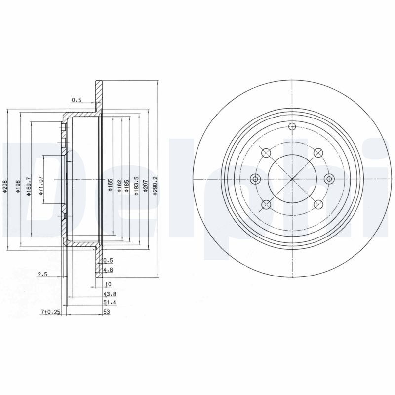 BRE-08.6931.11 Fren Diski Arka Duz 290.5 Mm ( Peugeot   406 2.0 )