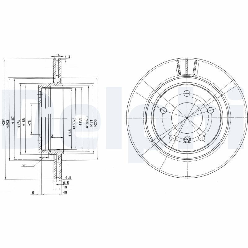 B2547VR Fren Diski Arka Havali Kaplamali Bmw 3 Serisi (E46) 318 I 5 Bijon 294x19x75x60 1998-2005