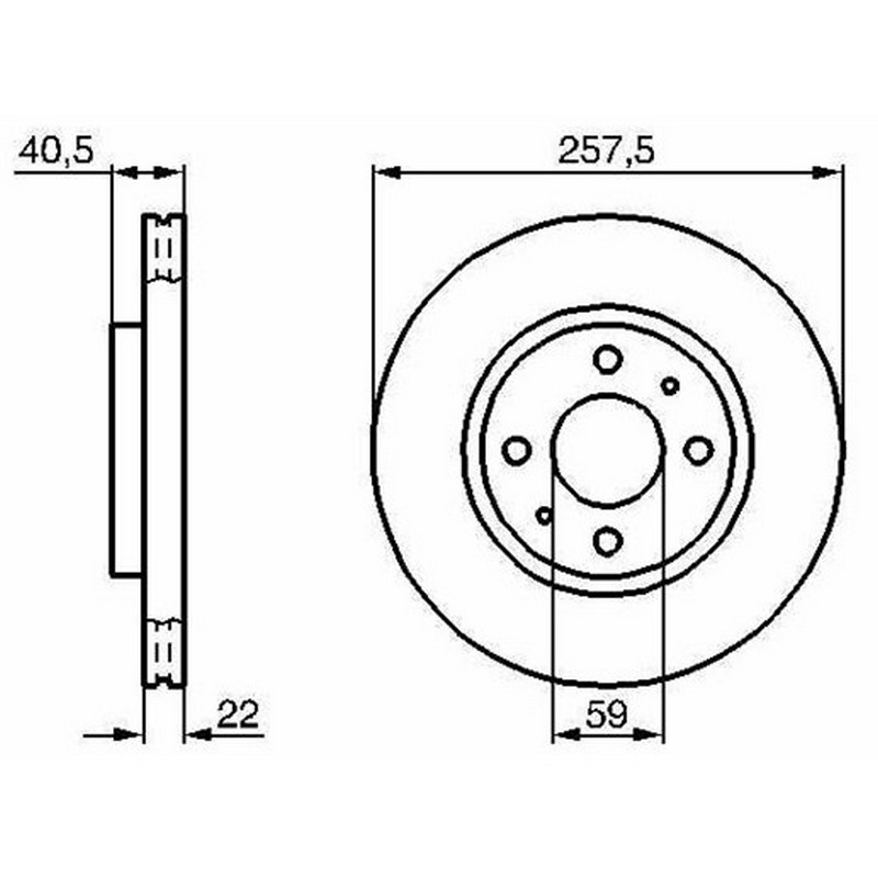 DEL-BG3574 Fren Diski On Havali  Albea Linea Doblo Idea Nemo Bipper Fiorino 500 Debra Mito