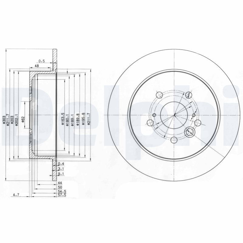 MGA-50264 Fren Disk Arka Duz 303-5 ( Toyota  Rav4 00 - 05 / Chery  Tiggo 07 - )