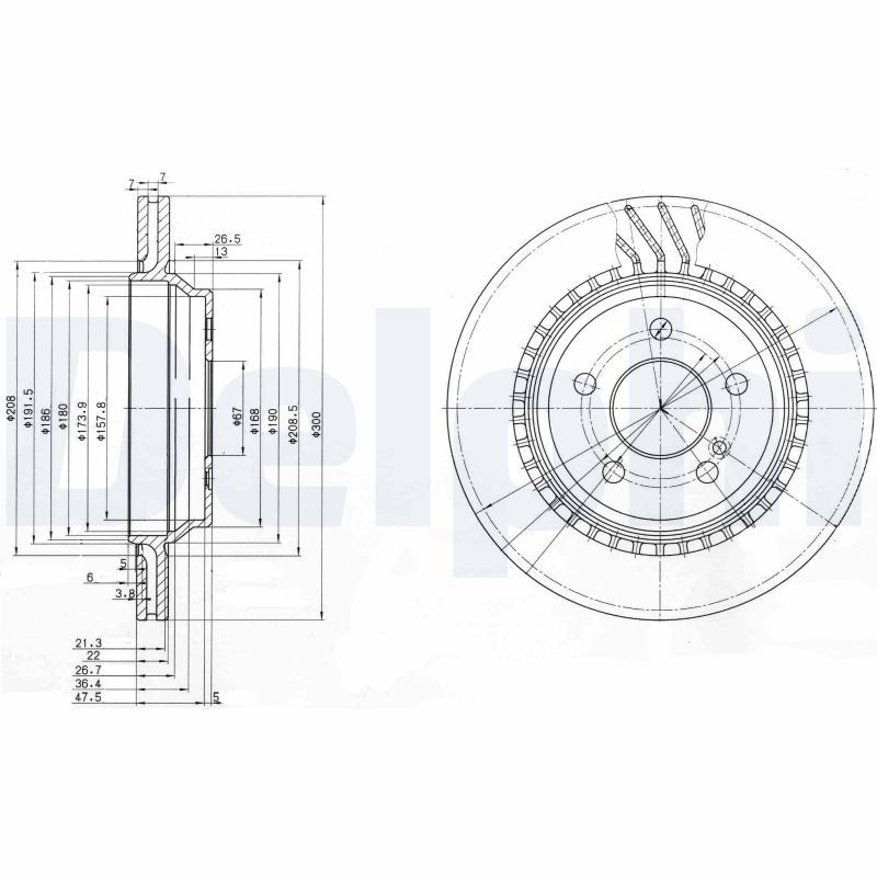 DEL-BG3726 Fren Diski Mercedes W220 Arka S400-500 Takim