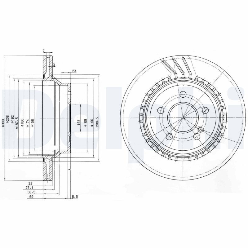 DEL-BG3758 Fren Diski Arka Sport (Mercedes W211-W212 / E320-E280-E350-E500-Glk Seri) Takim
