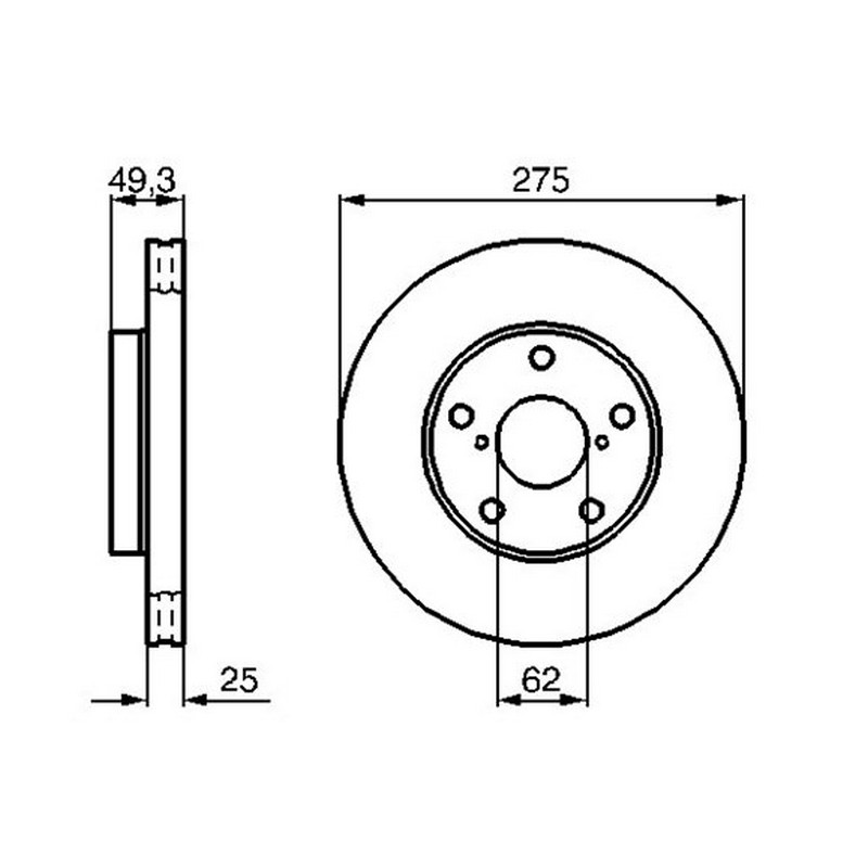 APETECH.3362D Ön Fren Diski Toyota     Rav 4 Ii 2.0 Vvt İ 4wd Havali (06.2000-); 1.8 Vvt-I (02.2001-)