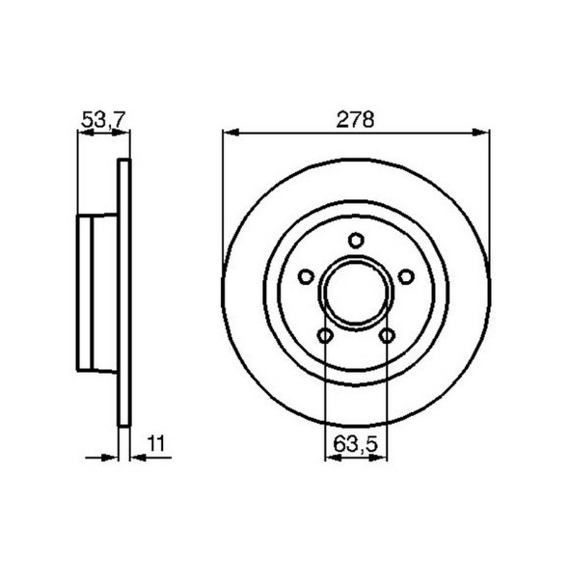 WBD1042 Fren Diski Arka Duz 5 Bjn 277,8x11x63,7x53,8 Ford Transit Connect 1.8 Tdci 2002-2013 / Ford Tourneo Connect 1.8 Tdci 5 2002-2013