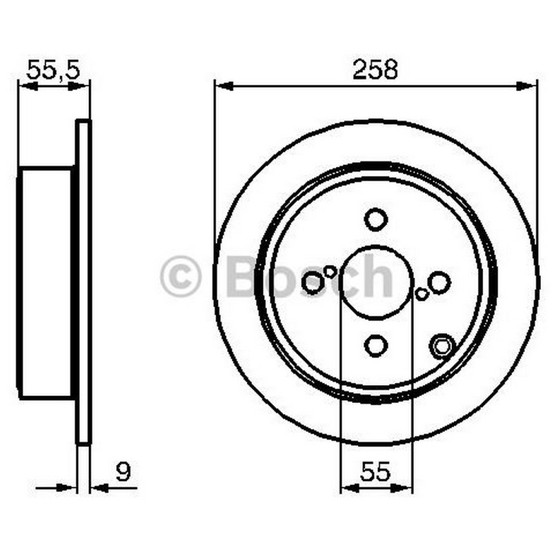 BOS-0986479086 Fren Diski Arka Duz (258-4)-(Toyota  Corolla 03/07  Vvti Benzinli   )
