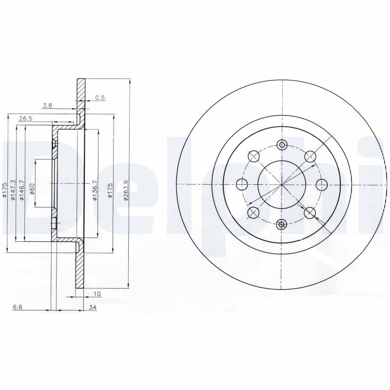 MGA-50691 Fren Diski Arka 264mm ( Fiat Grande Punto Punto Evo Opel Corsa E)