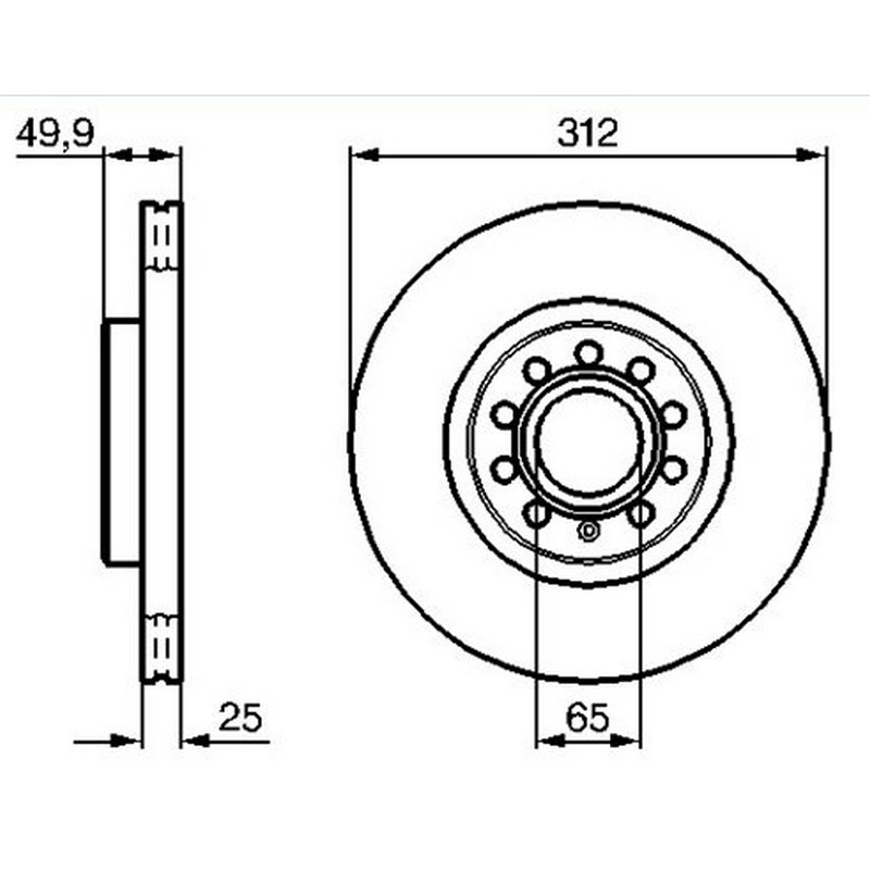 TDF2058 Fren Diski On Havali 5 Bjn 312x25x65x49,7 Golf V 1.4tsi-1.6 Tdi 2003-2009/Caddy Iii 2.0 Tdi 2004-2015/Golf Vi 1.6i 2008-2013/Scirocco 1.4 Tsi 2008-/Skoda Superb 1.6 Tdi 2015-/Passat 1.6 Tdi 2008-2012
