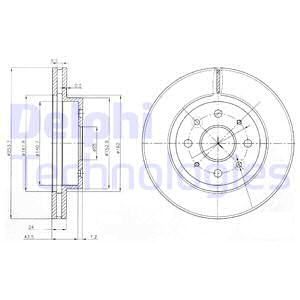 DEL-BG4019 Fren Diski On Havali-(254-4)-(Kia  Rio 02/04  1.3-1.5  )