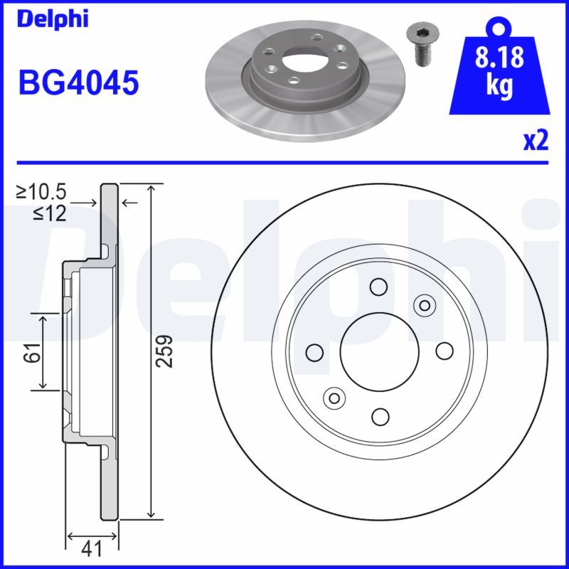 DEL-BG4045 Fren Diski On Deliksiz  Symbol Ii 08> Symbol Iii 13> Twingo I 96> Dacia Logan 06> Logan Ii Mcv 12> S
