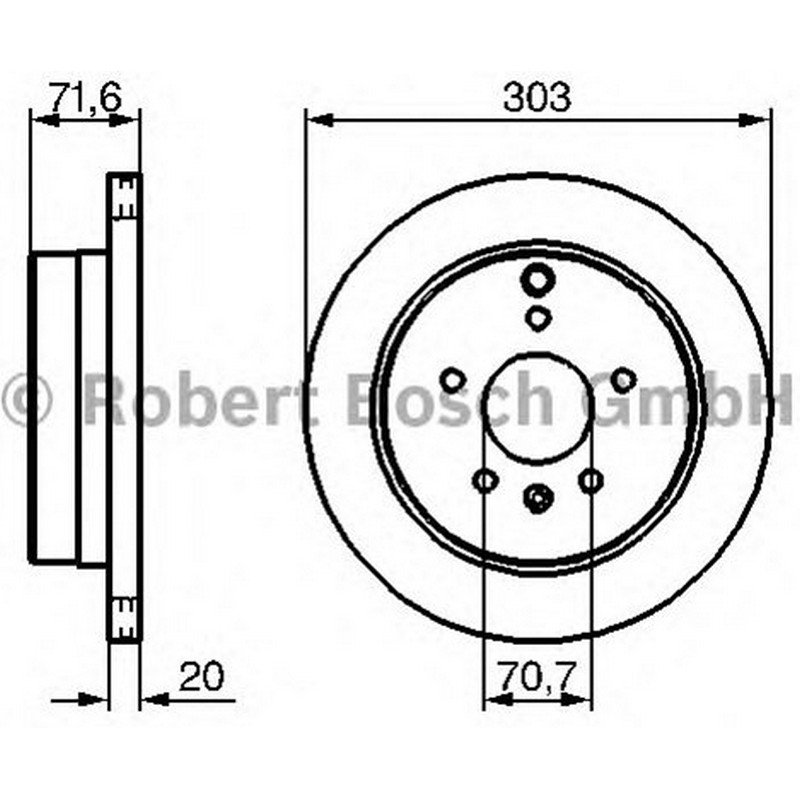DEL-BG4069 Arka Fren Diski Havali Antara => Captiva (303x20x5dl)