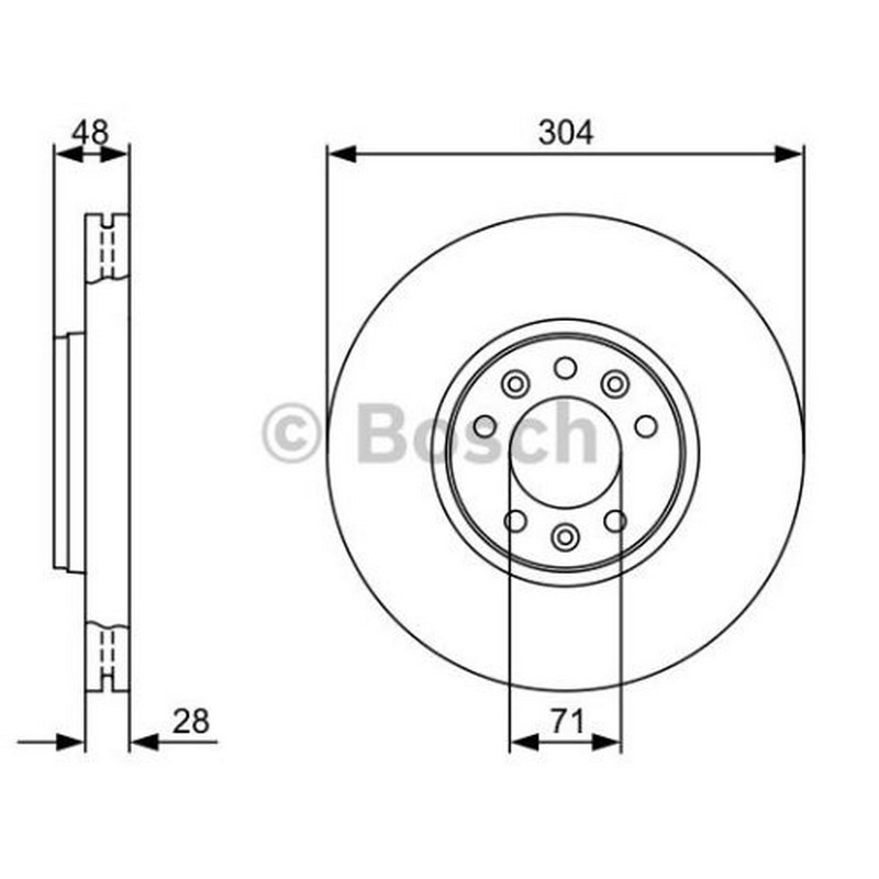 BOSCH 0986479380 Fren Diski Citroen; Fiat; Peugeot; Toyota 407 2.0 Hdi; 407 2.0 Hdi 16v Coupe; 407 2.0 Hdi Sw; C5 1.6