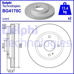 DEL-BG4170C Fren Diski Ön (258mm)( Ford   Fiesta 08- )