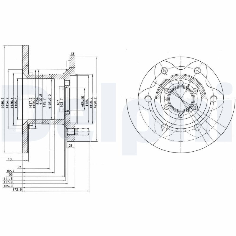 DEL-BG4287 Fren Disk Arka Subaru Impreza (Gr Gh G3 Gv Gj )