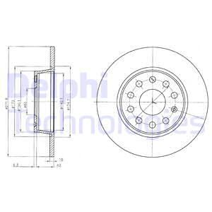 DEL-BG4324C Fren Diski Arka (Deliksiz - Boyali) Golf Jetta Caddy Scirocco Touran T-Roc Eos A1 A3 Q2 Tt Leon Alte