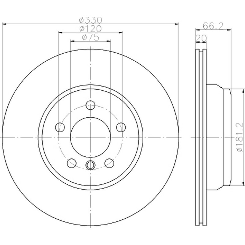 HLL-8DD 355 129-641 Fren Diski Arka Cap 330mm (Bmw 3 Serisi (F30 -F35) 10/2011-) 330