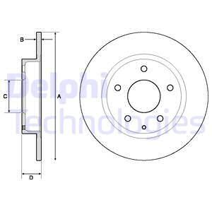 DEL-BG4707C Fren Diski Arka Duz (265-5) (Mazda  3 2013/)