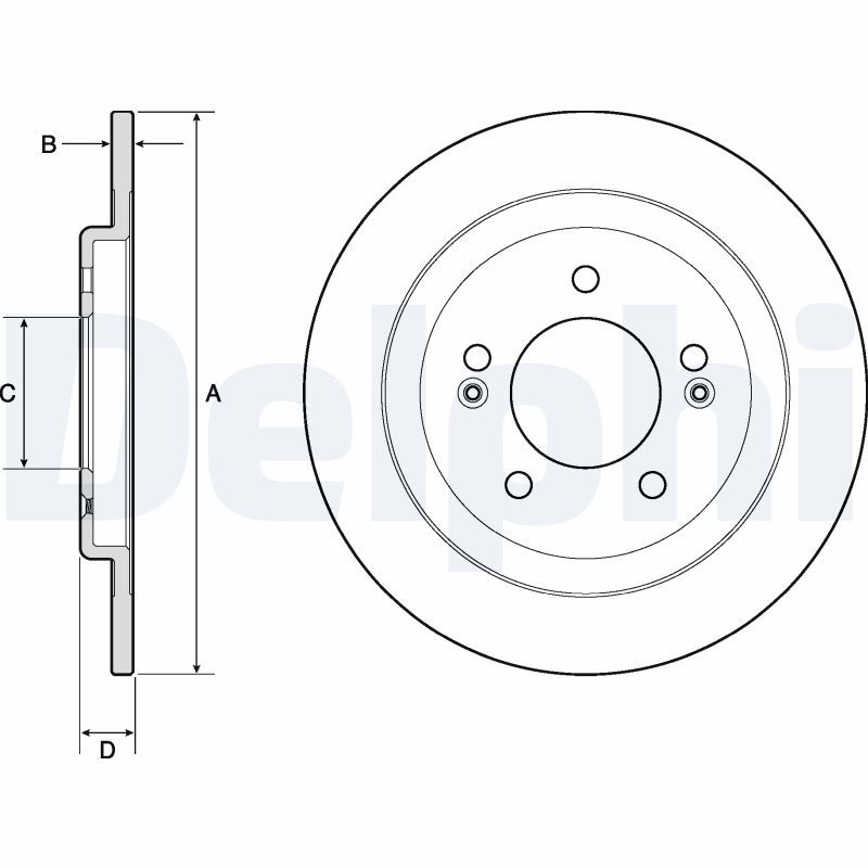 BRE-08.C250.11 Fren Disk Arka Duz Ø284-5-(Karbonlu) (Hyundai   I30 1.6 Crdi 2011/2017 Hyundai   I30 1.6 Gdi
