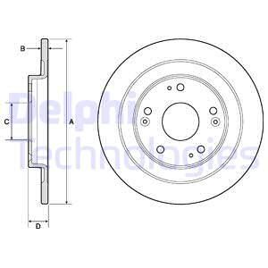 WBD1394 Fren Diski Arka Duz 5 Bjn 275,7x10x64,1x31,7 Honda Civic Ix 1.6 I-Dtec 16 Jant 2012-2016
