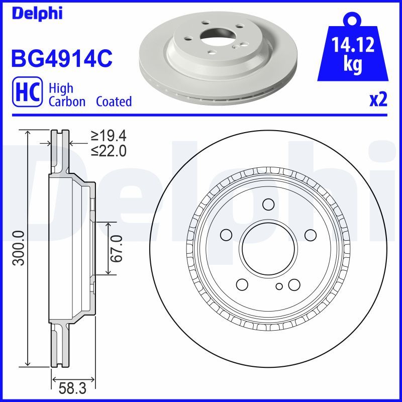 DEL-BG4914C Fren Diski Arka Mercedes W221 W230 Takim