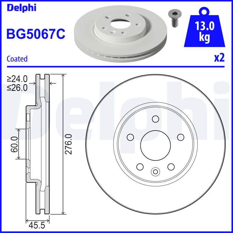 13515906 Fren Diski Ön 15inch 276mm Astra K