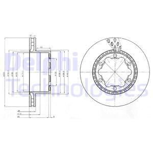 DEL-BG9015 Fren Diski Arka Havali Çift Teker Sprinter Crafter 06=>