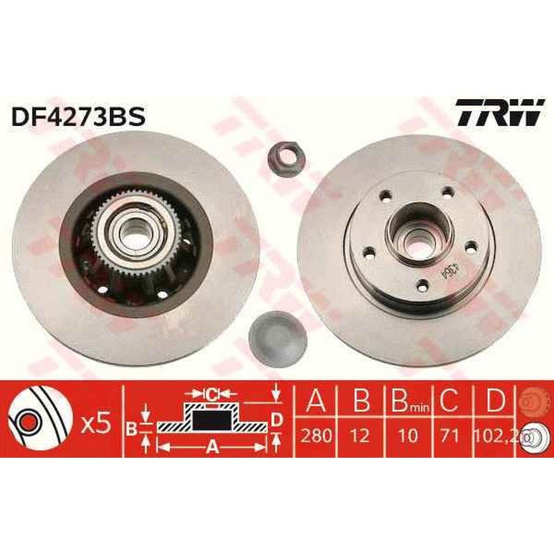 BRE-08.9597.17 Fren Diski Arka Rulmanli Abs Sensor Halkali Trafic Ii Vivaro 1.9 F9q 2.0 M9r