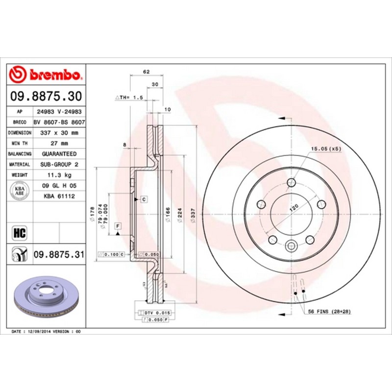 FRD-DDF1432C-1 Fren Disk On Landrover Discovery Iii /L319)/ Range Rover Sport (L320)
