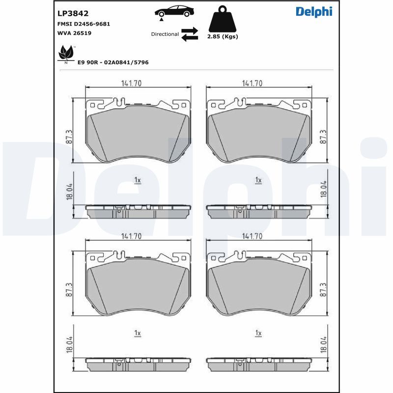 05P2374 Fren Balata On Mercedes C (W206) C180, C200, C220d, C300 2021- / T-Model (S206) C300e (206.254) 2021-