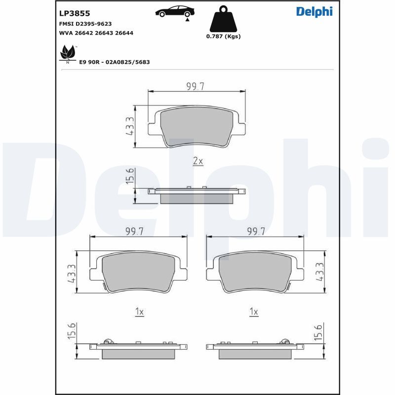 ZEG998-00 Fren Balata Arka Ikazli Hyundai Elantra 2021- / I20 - I30 2021-