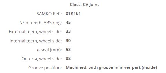 AD-1009A Aks Kafasi Sol-Sag On Dis Volkswagen Passat (3b2) 1.8 T Absli 45 Dis 33x30x53 Uzunluk 89,5mm 1996-2000