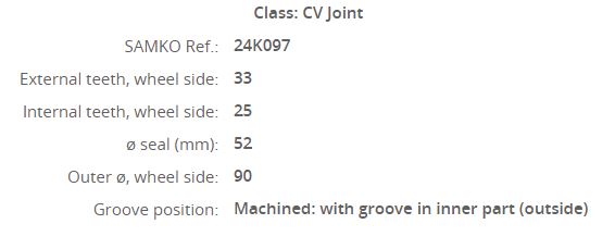 OP-1007 Aks Kafasi Sol-Sag On Dis Opel Vectra B 1.8i 16v 33x25x52 Uzunluk 170,8 Mm 1995-2003