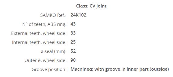 MHR-17996 Aks Kafasi Diş Vectra A    88-95 / Absli 43 Diş 33x25x52x170,8
