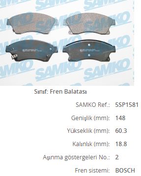 BOS-0986495423 Fren Balatasi On Opel Astra J Chevrolet Cruze Aveo T300 15'' 276mm