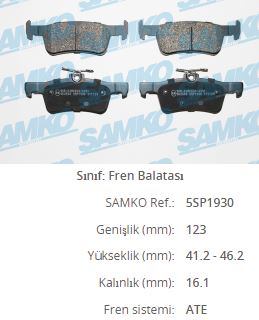 VAL 671408 Fren Balatasi Arka  308 Ii (T9)