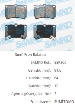 DEL-LP743 Fren Balatasi On 21654 21655 21656 (Kia  Rio 06)
