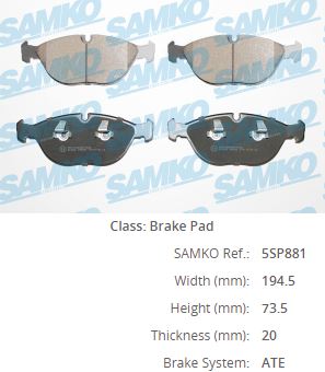 BRE-P 06 019 Fren Balatasi On Vw  Golf 3.2 03-04  Passat 2.8 99-05  Bmw  740d 750i   Mercedes  E280 E320 E350