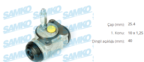 144261 Fren Silindiri On-Arka Sol-Sag Dokum 25,4 Mm Iveco 65-9 3.9 1987-1991