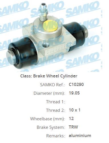 145562 Fren Silindiri Arka Sol-Sag Aluminyum 19,05 Mm Opel Astra G (F69) 1.6 16v  - 1.4 16v - 1.2 16v - 1.7 Dti - 2.0 Dti 1998-2005