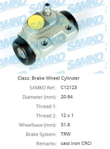 145712 Fren Silindiri Arka Sol Dokum 20,64 Mm Renault Clio I 1.4 - 1.2 1990-1998