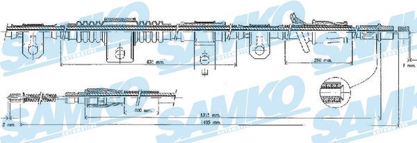 CAV-2702607 Tel Fren Arka Sol-(Hyundai  Elantra 90/95 )