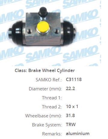 148562 Fren Silindiri Arka Sol-Sag Aluminyum 22 Mm Fiat Scudo 1.6 Mjt - 2.0 Mjt 2007-/ Citroen Jumpy Ii 1.6 Hdi - 2.0 Hdi 2006-/ Peugeot Expert 1.6 Hdi - 2.0 Hdi 2007-