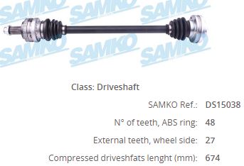 BM-8004 Komple Aks Sag Arka Bmw 3 Serisi (E46) 316 I Absli 48 Dis Uzunluk 675mm 1998-2005